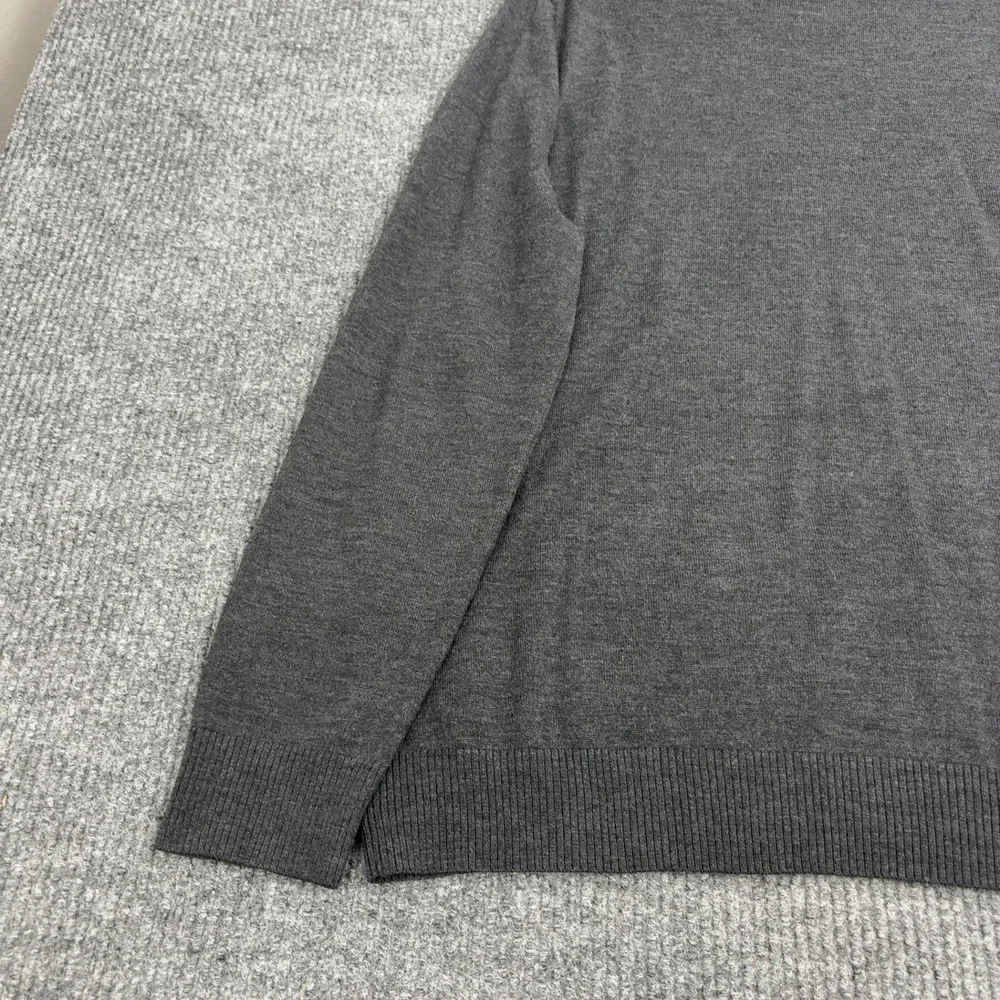 Banana Republic Sweater Mens XL Grey 100% Merino Wool Crew‎ Neck Classic Style